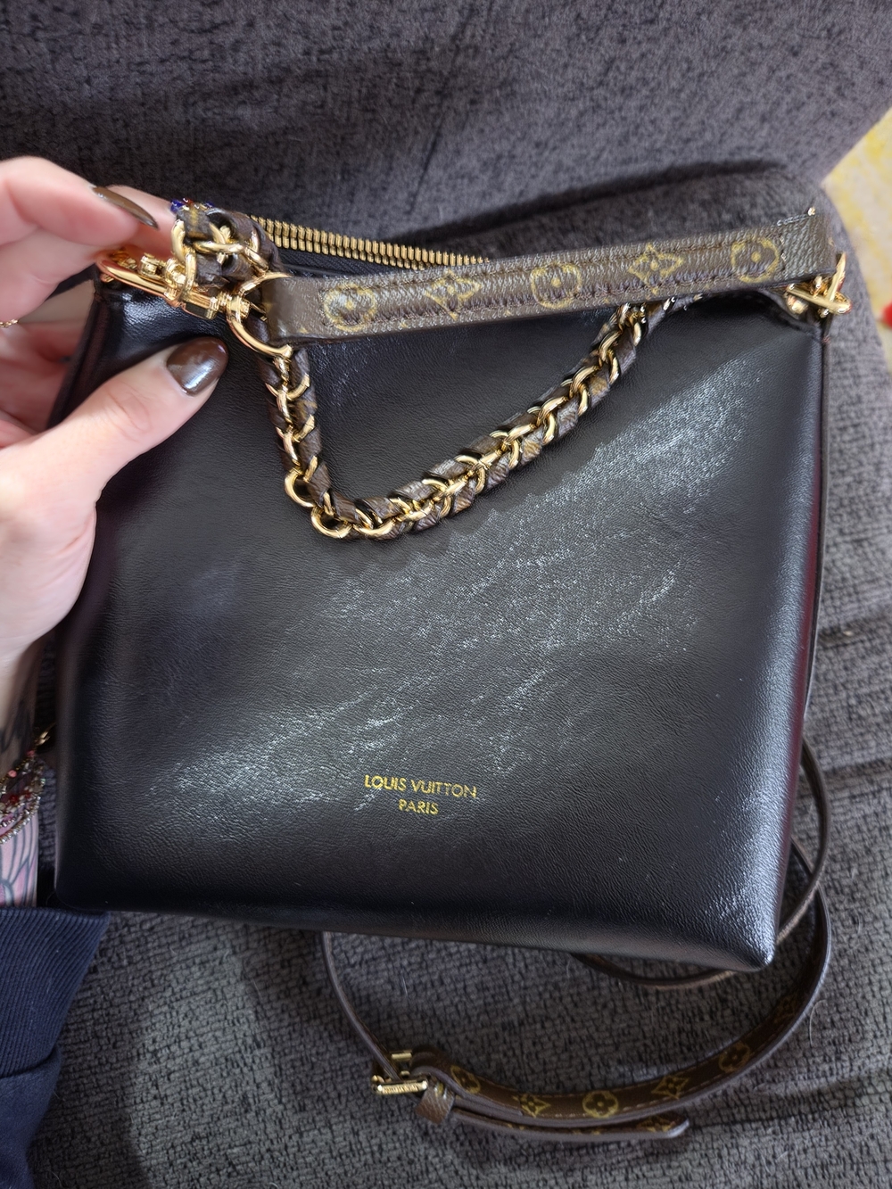Mini Multipass In Black Leather - Picture 3 of 14